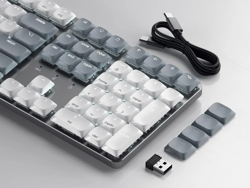 Imagem 4 de 5 do produto Teclado Mecanico Sm3 Slim Bt (branco E Cinza Claro) - Us