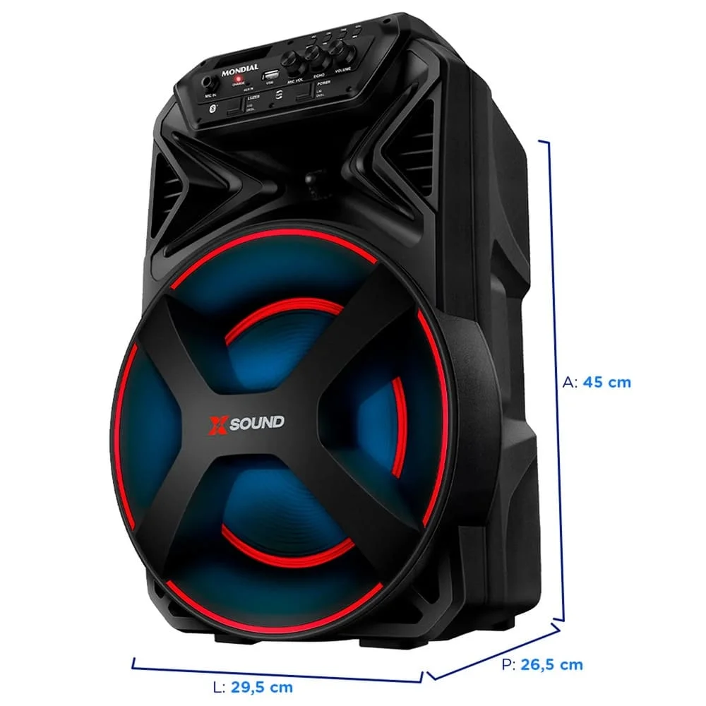 Imagem 2 de 5 do produto Caixa De Som Mondial 300w Rms Bluetooth - 7041-01