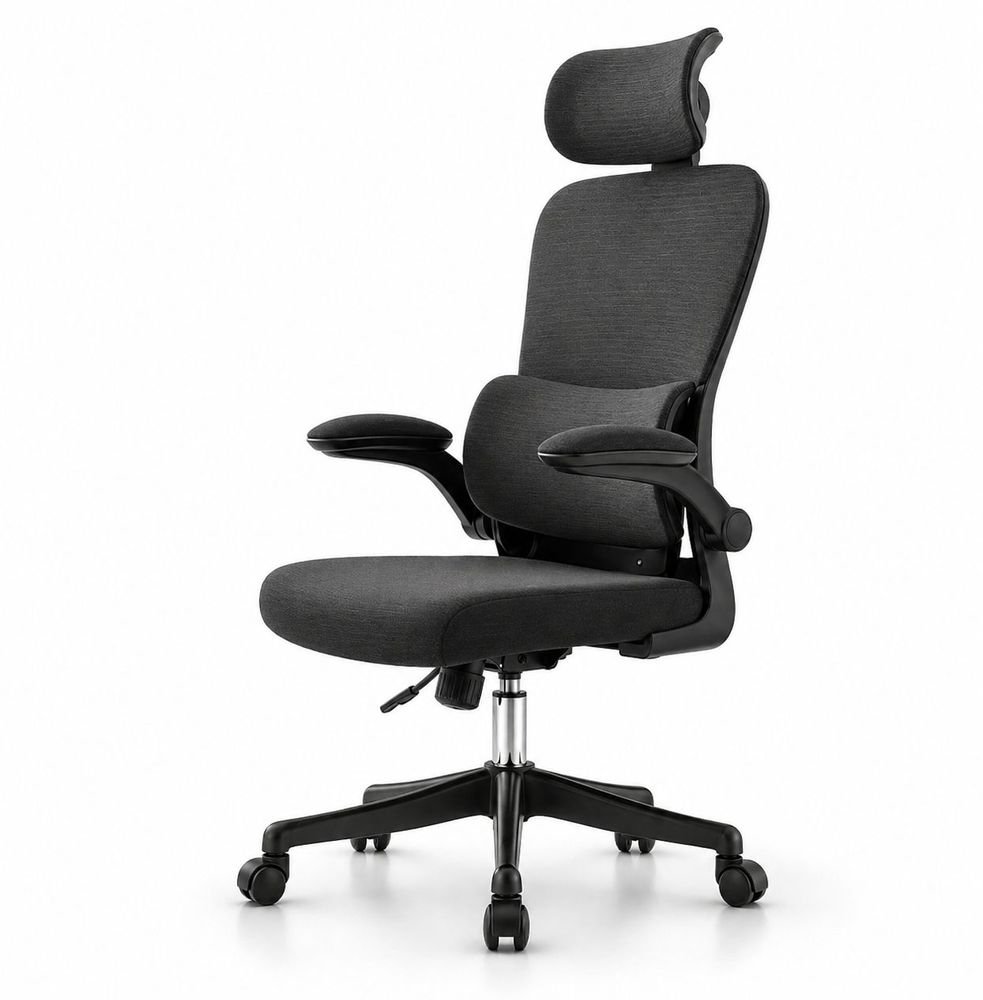 Cadeira Ergonômica Escritório Com Braço Flexível E Apoio Lombar Ajustável Espuma Nova