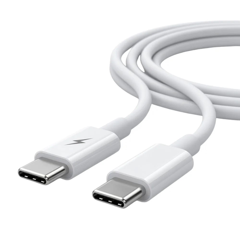 Imagem 3 de 5 do produto Cabo Usb C Para Usb C Alta Velocidade Branco Premium