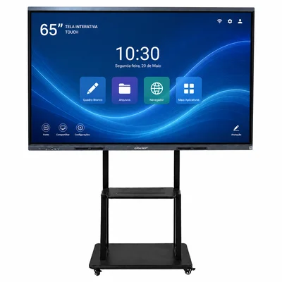 Tela Interativa Touch 65 Com Suporte De Metal Para Lousa Interativa
