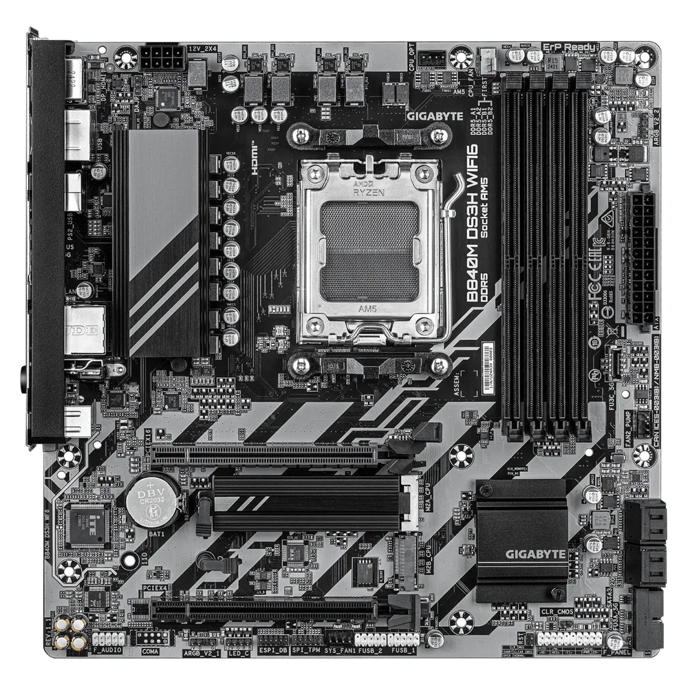 Imagem 2 de 4 do produto Placa Mãe Gigabyte B840m Ds3h Wifi6, LGA  1700, Ddr5, Wi-fi 6, Micro Atx, 9mb84m3hw-00-g11