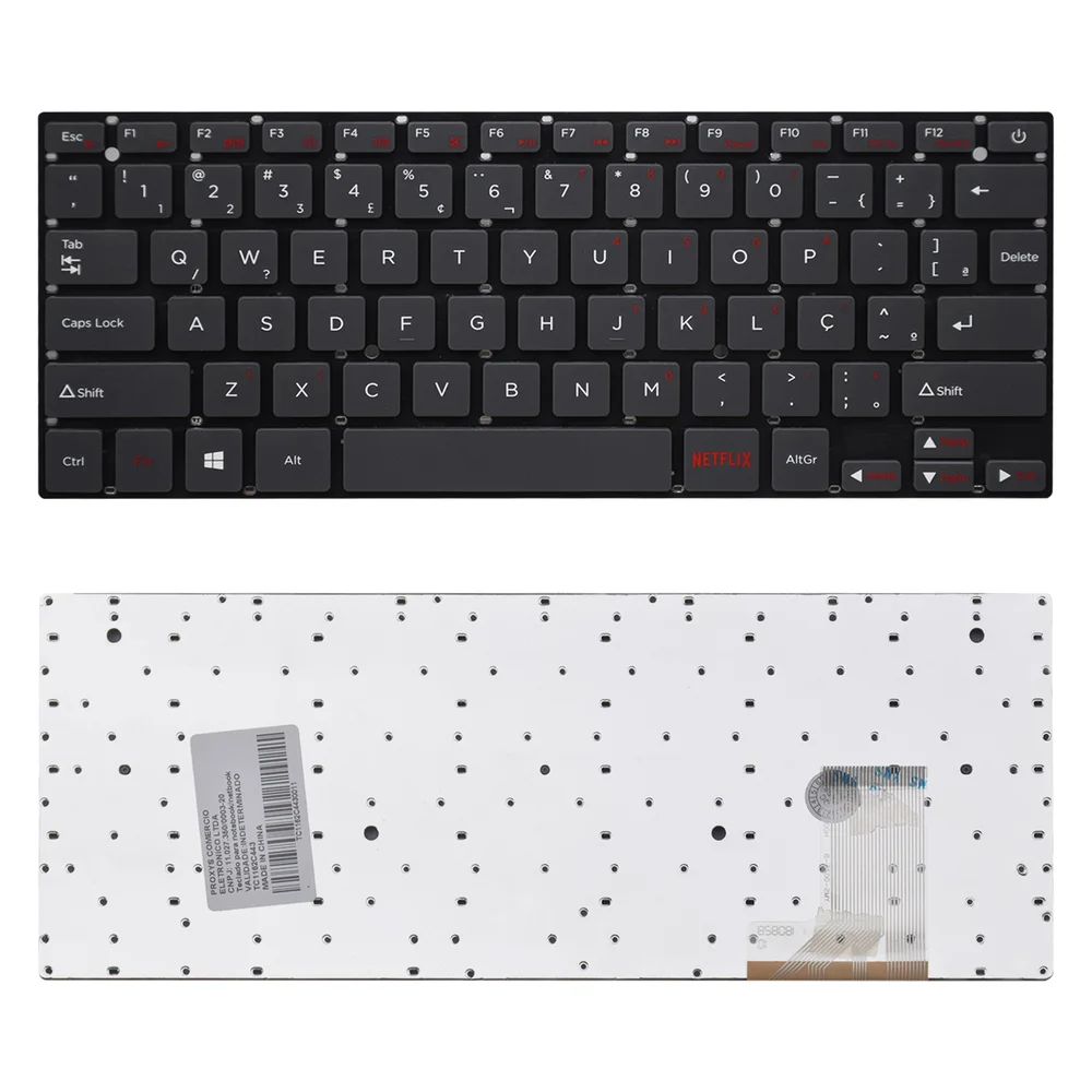 Teclado Para Notebook Positivo Motion Q432a Abnt2 - Botão Netflix Teclado Para Notebook Positivo Motion Q432a Abnt2 - Botão Netflix