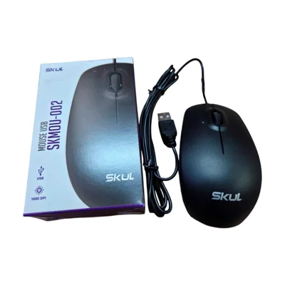 Mouse Skul Office, 1000 Dpi, Silencioso, Cabo Usb 1.8m, Preto - Skmou-002