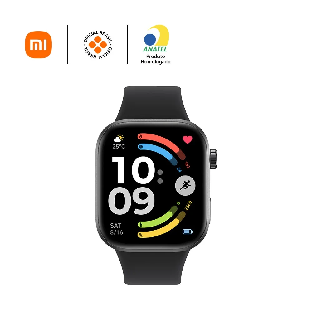 Imagem 4 de 5 do produto Smartwatch Xiaomi Redmi Watch 6, Gps Integrado, 5atm, AmoLED 2,07", Bateria 24 Dias, M2523w1 Preto