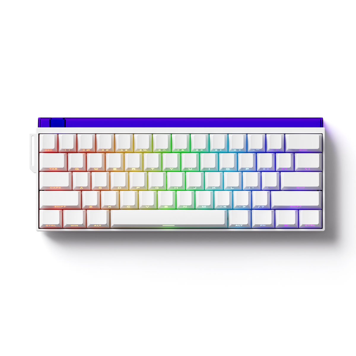 Teclado Magnetico Gamer Veekos Shine60 RGB 8k Switch Flare Linear Akko Branco