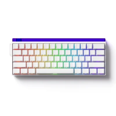 Teclado Magnetico Gamer Veekos Shine60 RGB 8k Switch Flare Linear Akko Branco