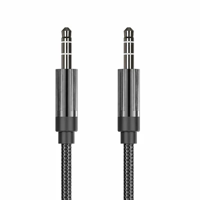 Cabo Auxiliar Áudio P2 1m Hrebos Premium Cb-706p – Alta Qualidade Com Ponta Dourada, Conector Macho X Macho