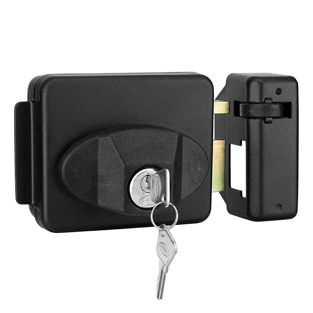 Imagem 3 de 4 do produto Kit Fechadura Traver 90 62mm Portão Social Aciona Por Controle Remoto