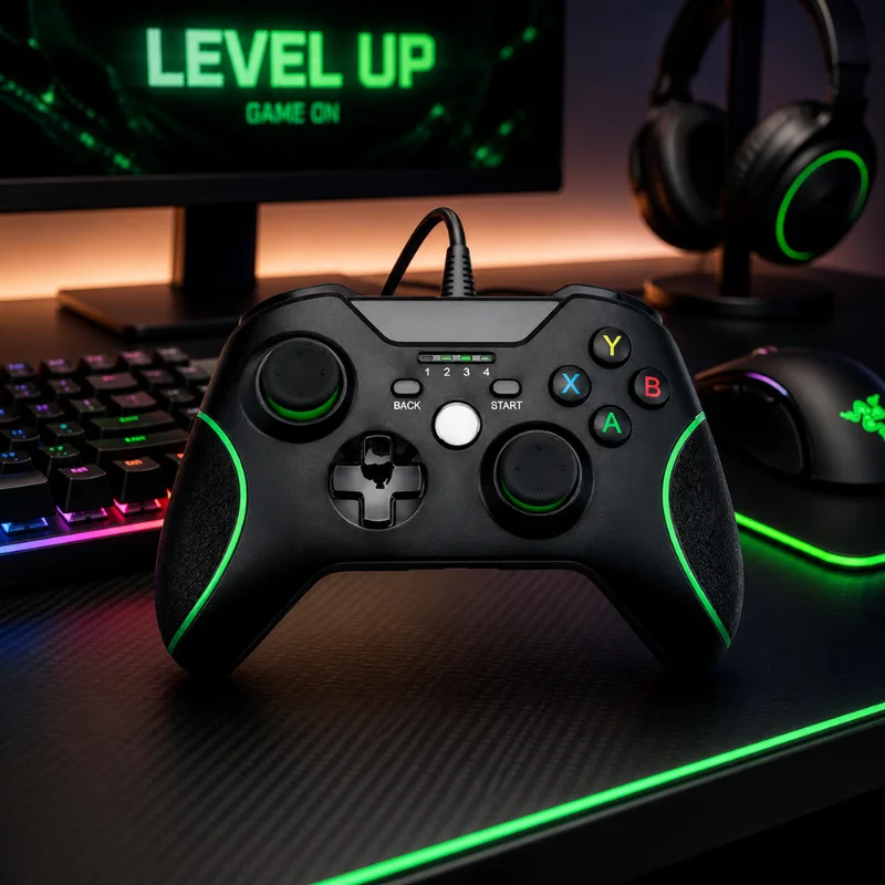 Imagem 4 de 4 do produto Controle Gamer Compatível Com XBOX One Usb Computador Controle Compatível XBOX One Series Com Fio Top