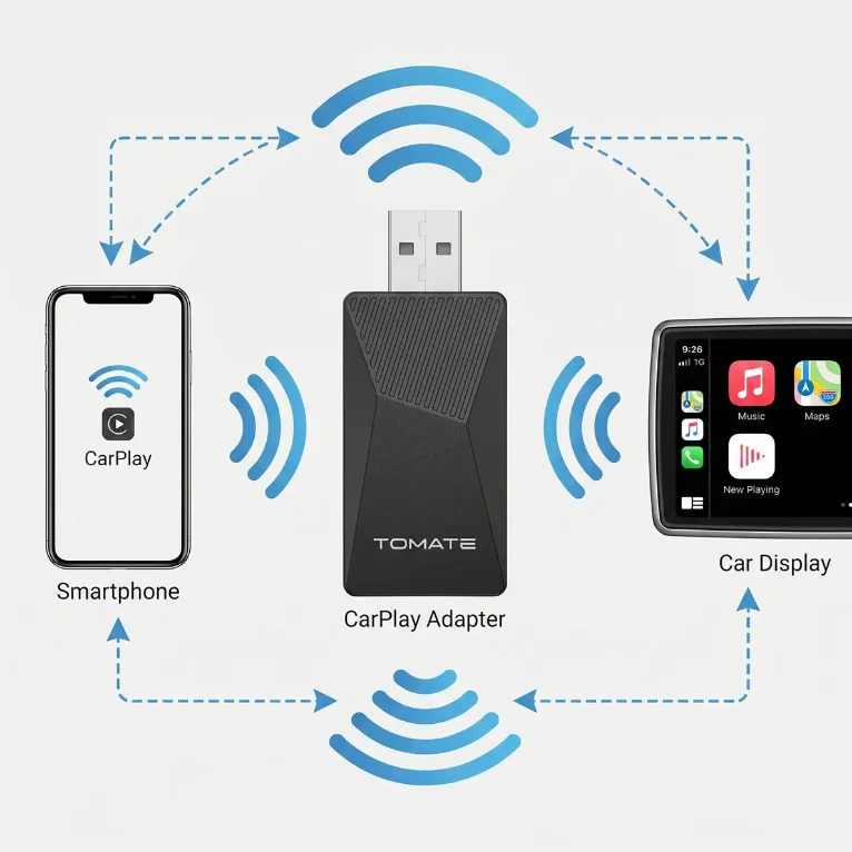 Imagem 2 de 5 do produto Adaptador Carplay Android Auto Sem Fio Usb Mtc-188