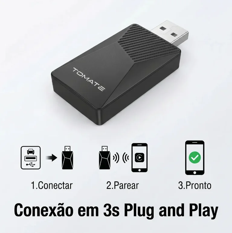 Imagem 5 de 5 do produto Adaptador Carplay Android Auto Sem Fio Usb Mtc-188