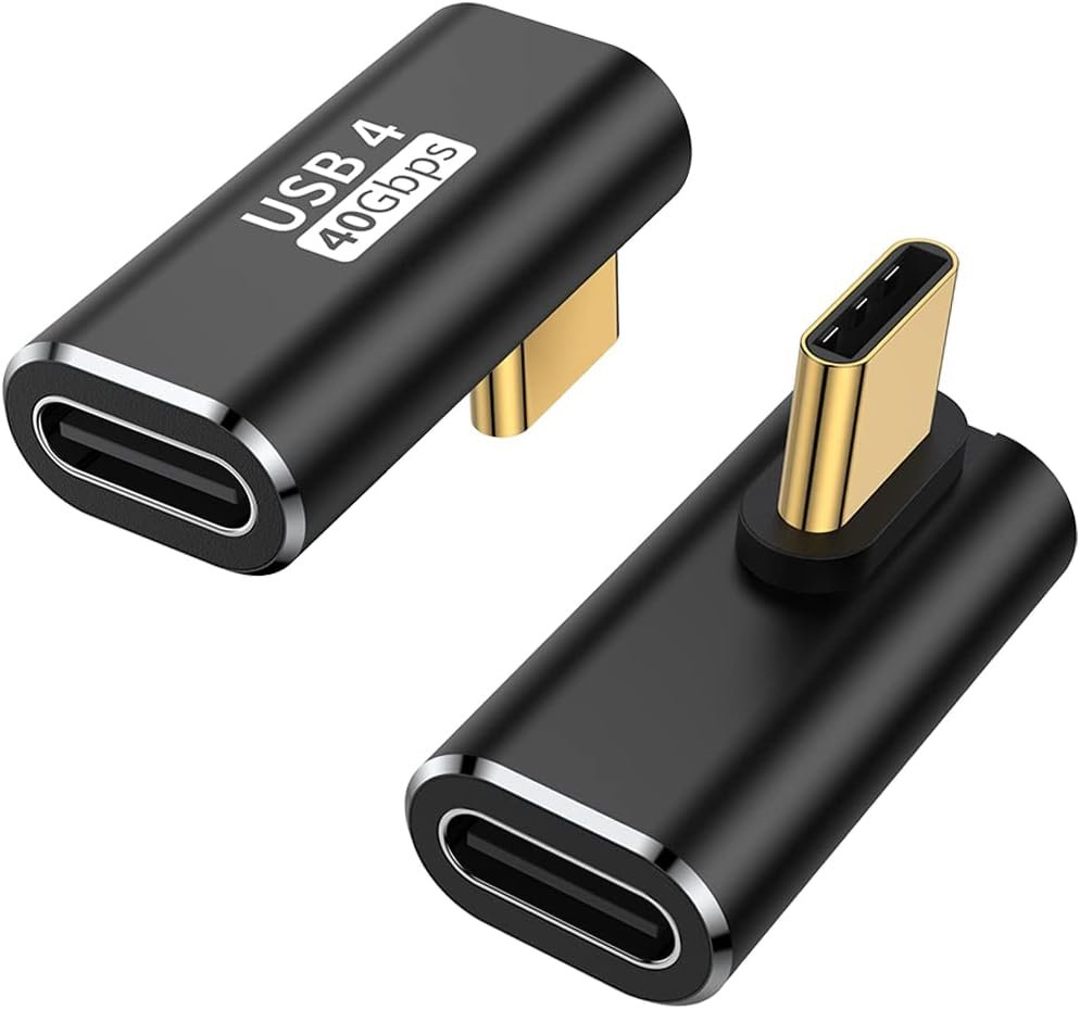 Adaptador L Conector Usb C P/ Tipo C 90 Graus 40gbps 4.0