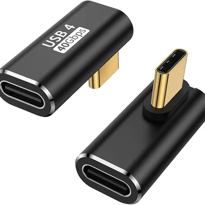 Adaptador L Conector Usb C P/ Tipo C 90 Graus 40gbps 4.0