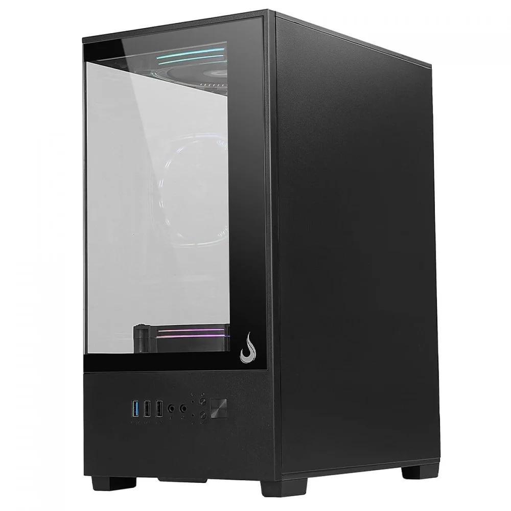 Imagem 4 de 5 do produto Gabinete Gamer Rise Mode Prisma Glass 01, Mid Tower, Vidro Temperado, Matx, Sem Fonte, Sem Fan, Preto, Rm-ca-prs-01-fb