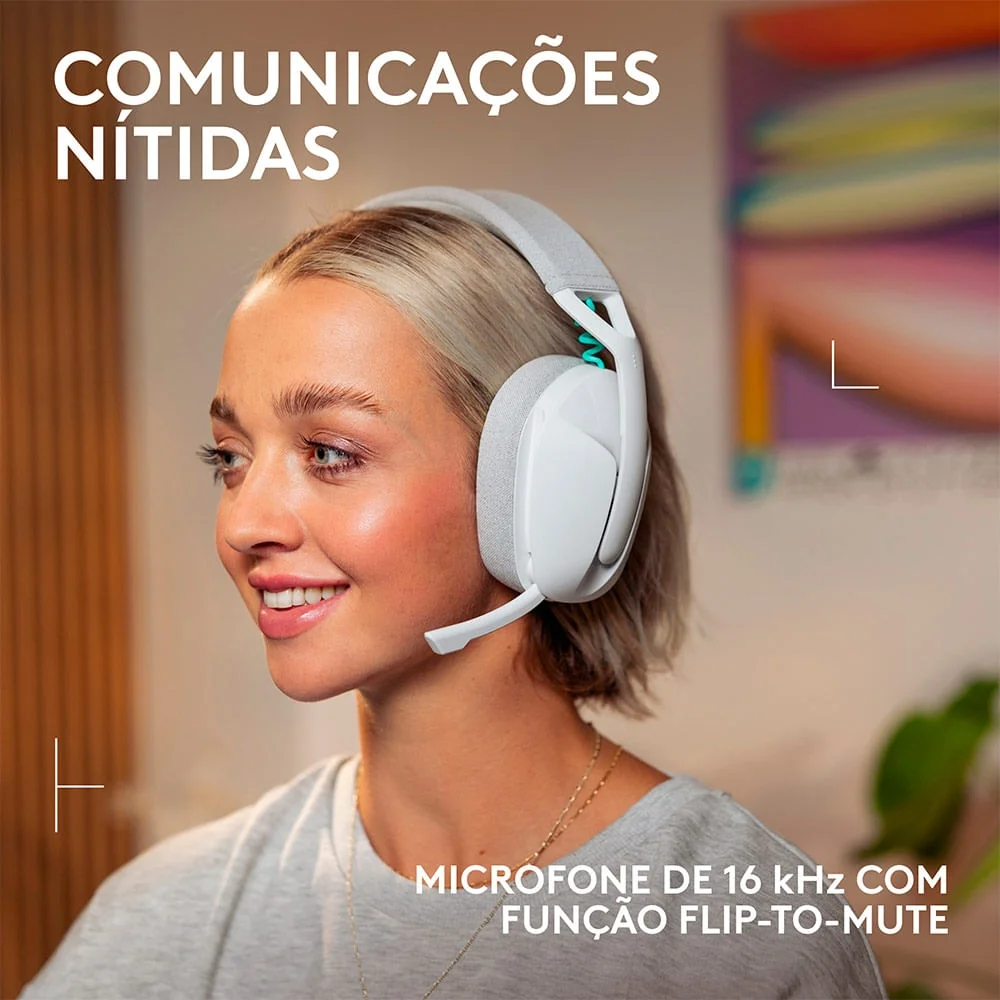 Headset Gamer Sem Fio Logitech G321 Lightspeed, Bluetooth, Branco N/a