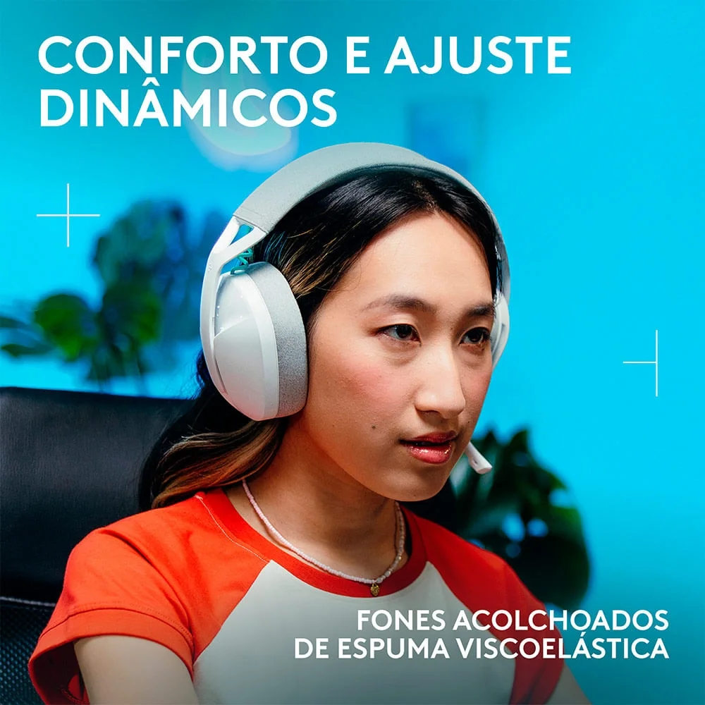 Imagem 4 de 5 do produto Headset Gamer Sem Fio Logitech G321 Lightspeed, Bluetooth, Branco N/a