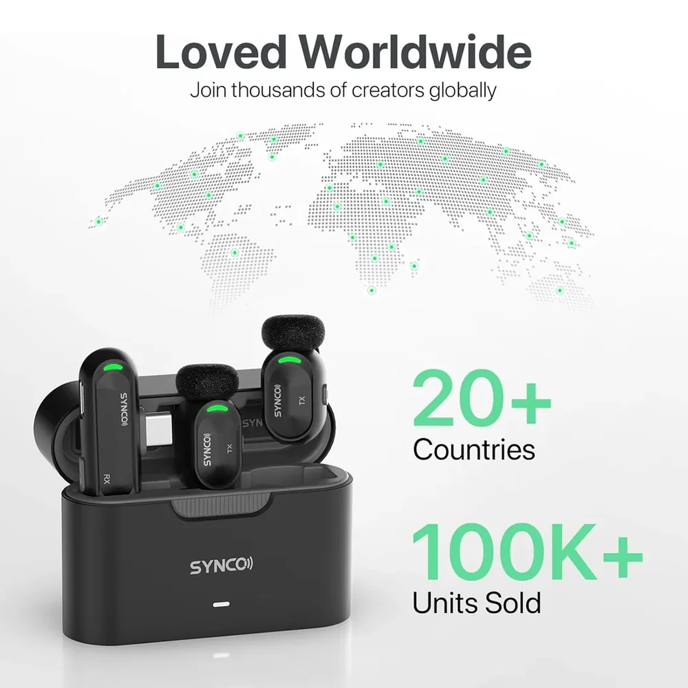 Imagem 4 de 5 do produto Microfone Sem Fio Synco Smic-c Usb-c Lapela Celular Vlog
