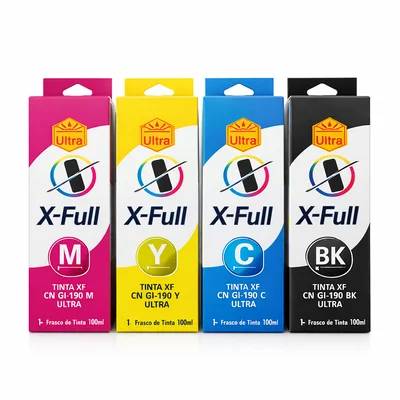 Kit Tintas Canon G3110 G3111 G4111 Gl-190 Compatível