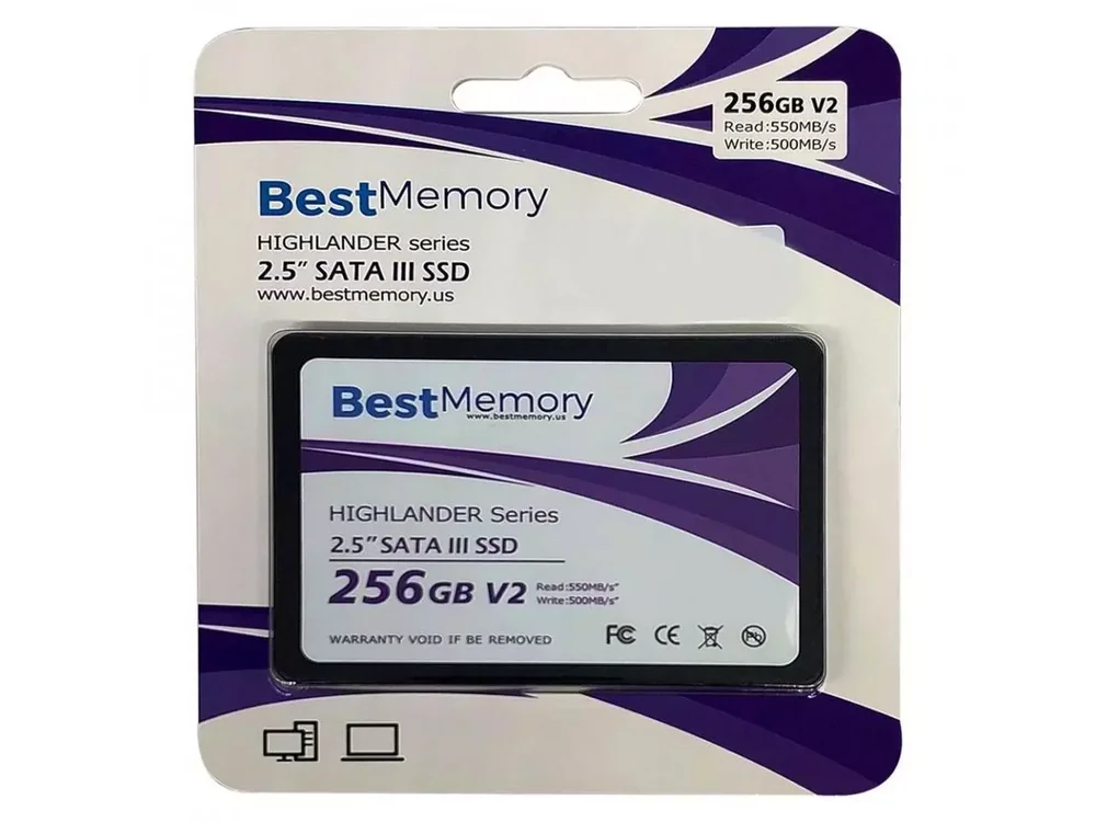 Imagem 3 de 3 do produto SSD Bestmemory V2, 256gb, Sata Iii, 2.5", 6.0gb/s, Btsda-256g-550