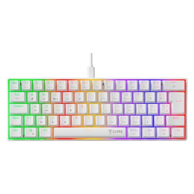 Teclado Mecânico Branco RGB 60% Gamer Switch Brown Jogos Tkl Snow Walker V2 Clanm