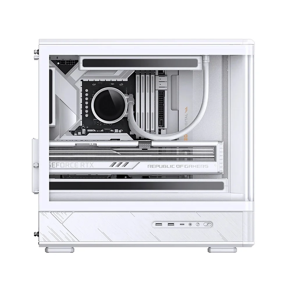 Imagem 2 de 5 do produto Gabinete Gamer Aquário Jonsbo D200 Branco Com Display Digital M-atx Usb-c