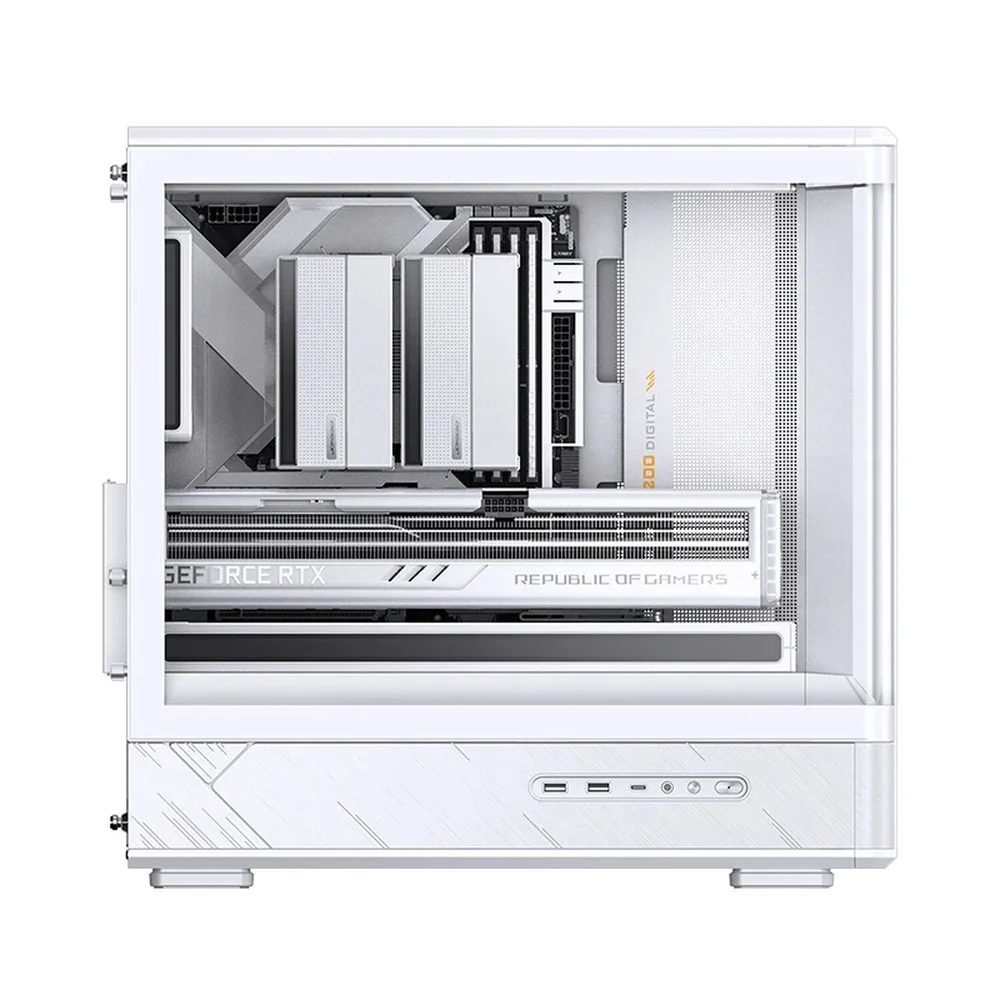 Imagem 3 de 5 do produto Gabinete Gamer Aquário Jonsbo D200 Branco Com Display Digital M-atx Usb-c