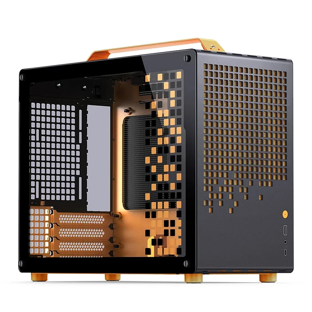Gabinete Premium Jonsbo Z20 Preto E Laranja M-atx Com Alça Usb-c