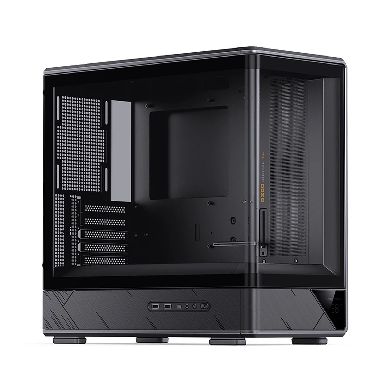 Gabinete Gamer Aquário Jonsbo D200 Preto Com Display Digital M-atx Usb-c