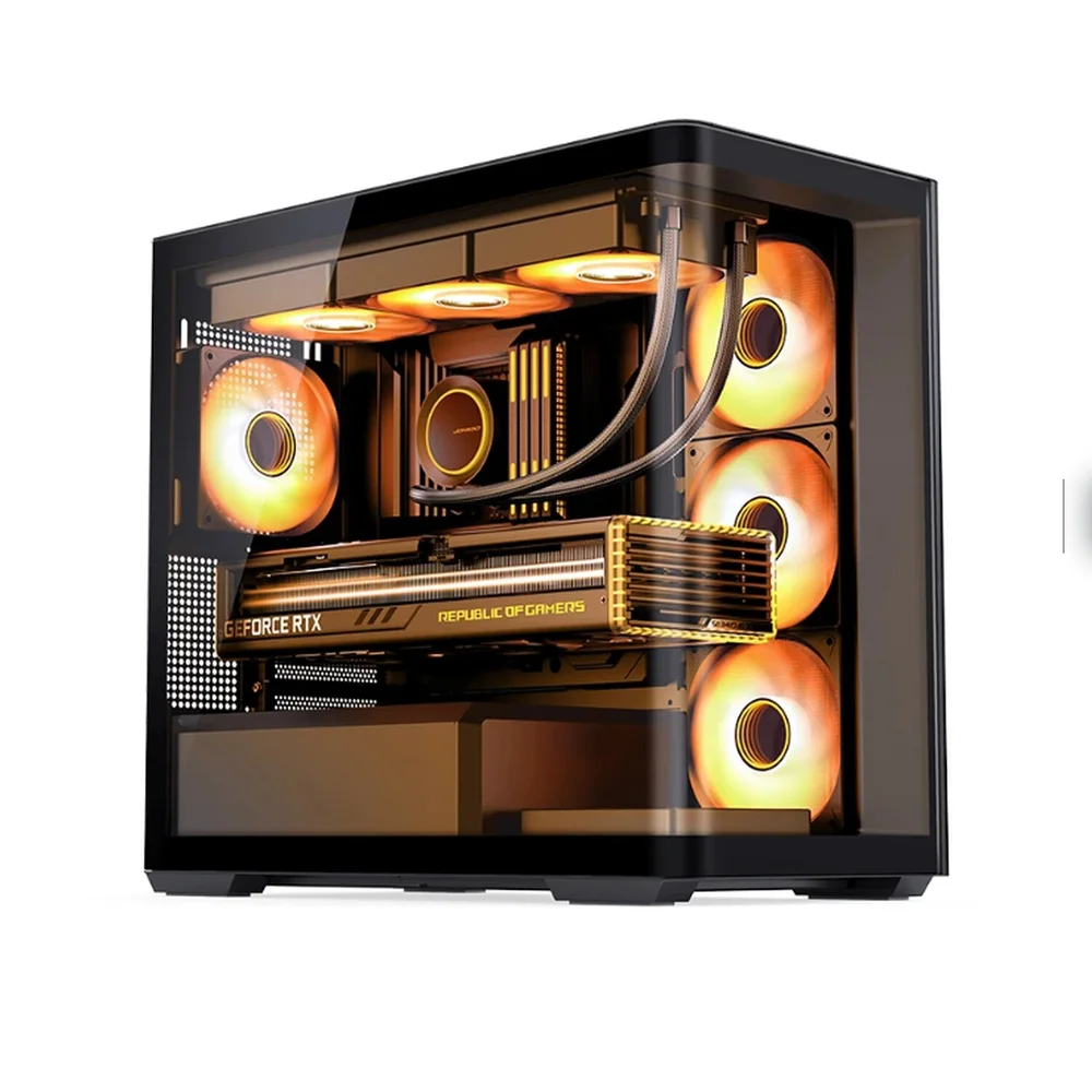 Imagem 4 de 5 do produto Gabinete Gamer Aquário Jonsbo D300 Black M-atx Vidro Temperado Usb-c Preto