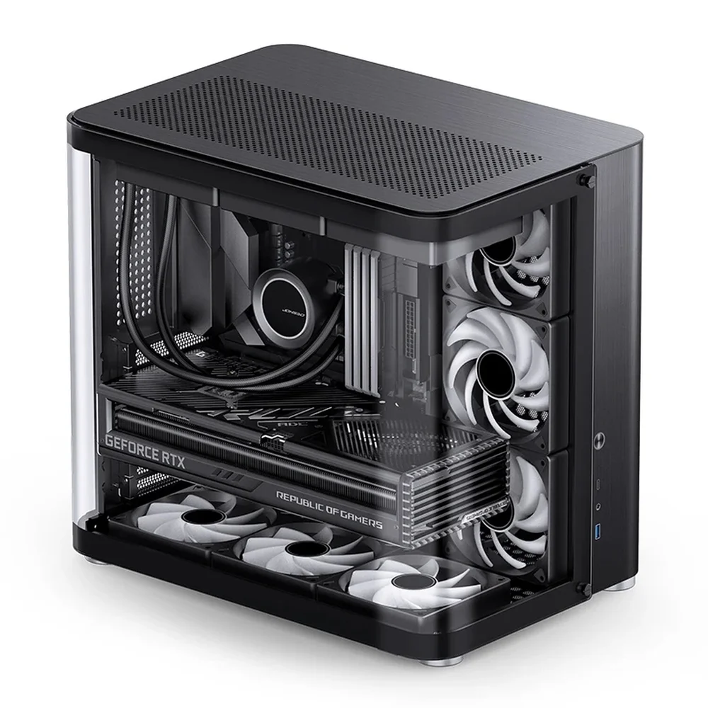 Imagem 2 de 5 do produto Gabinete Premium Jonsbo Tk-2 Black Atx Panorâmico Vidro Temperado Usb-c Preto