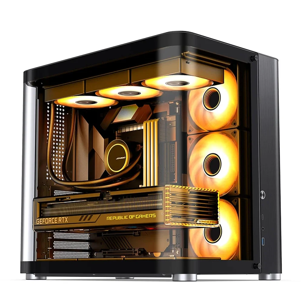 Imagem 3 de 5 do produto Gabinete Premium Jonsbo Tk-2 Black Atx Panorâmico Vidro Temperado Usb-c Preto