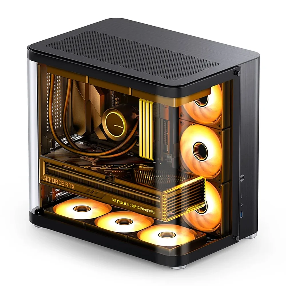 Imagem 4 de 5 do produto Gabinete Premium Jonsbo Tk-2 Black Atx Panorâmico Vidro Temperado Usb-c Preto