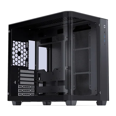 Gabinete Gamer Premium Jonsbo Tk-3 Black Aquário Vidro Curvo Atx Usb-c Preto