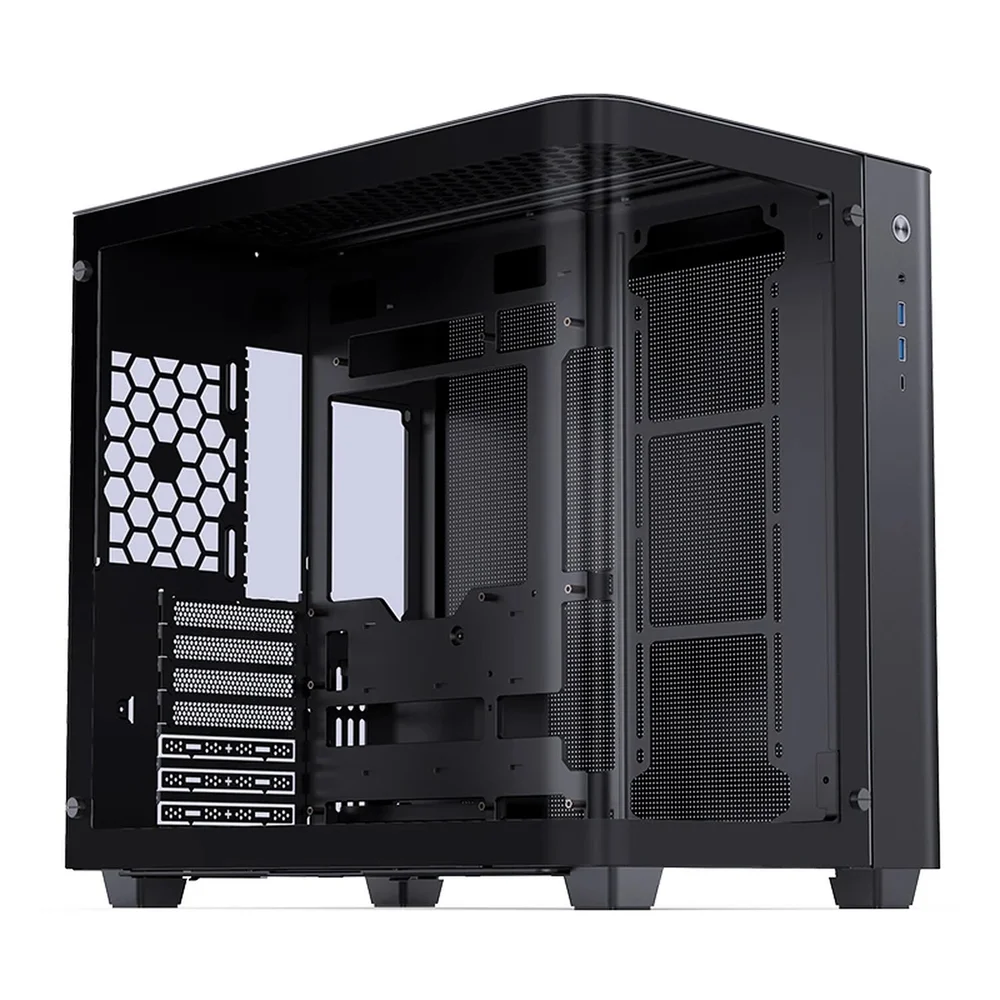 Gabinete Gamer Premium Jonsbo Tk-3 Black Aquário Vidro Curvo Atx Usb-c Preto