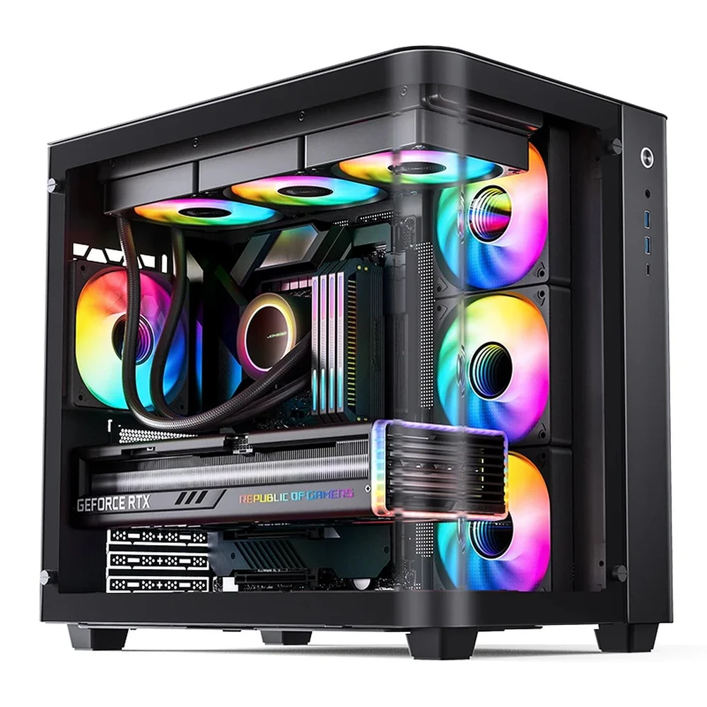 Imagem 5 de 5 do produto Gabinete Gamer Premium Jonsbo Tk-3 Black Aquário Vidro Curvo Atx Usb-c Preto