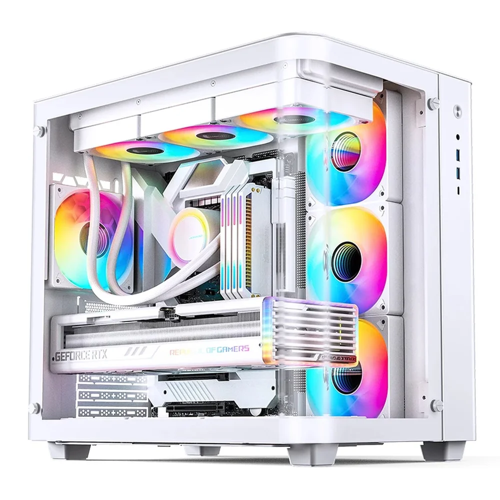 Imagem 5 de 5 do produto Gabinete Gamer Premium Jonsbo Tk-3 White Aquário Vidro Curvo Atx Usb-c Branco