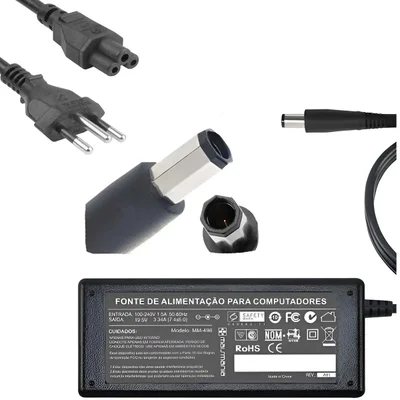 Fonte Carregador Compatível Com Dell 19.5v 3.34a Octagonal