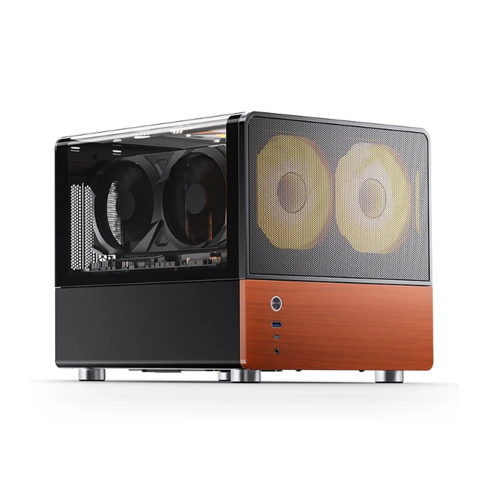 Gabinete Jonsbo V12 Black M-atx Preto Vidro Panorâmico 270° Madeira Nogueira Gabinete Jonsbo V12 Black M-atx Preto Vidro Panorâmico 270° Madeira Nogueira
