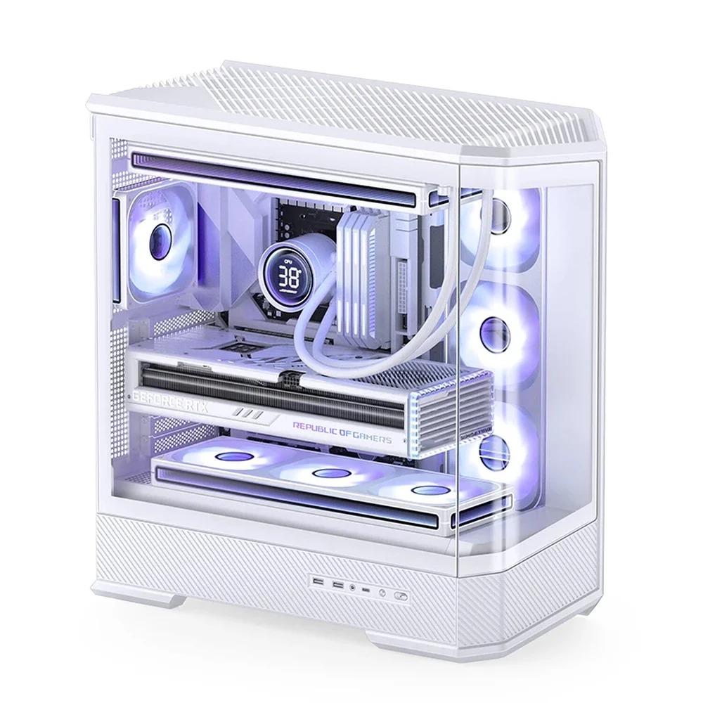 Imagem 5 de 5 do produto Gabinete Gamer Aquário Jonsbo D400 White Atx Branco Usb-c