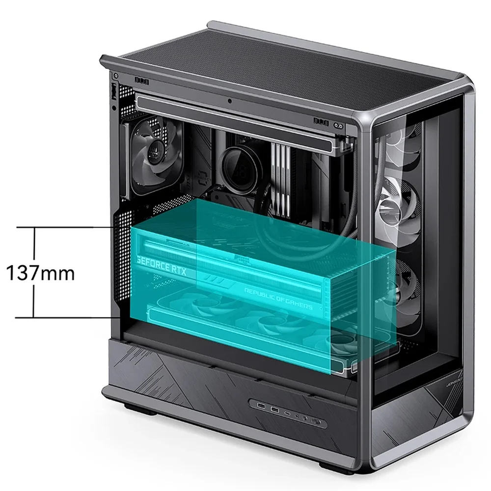 Imagem 4 de 5 do produto Gabinete Gamer Jonsbo D401 Black Atx Back-connect Preto