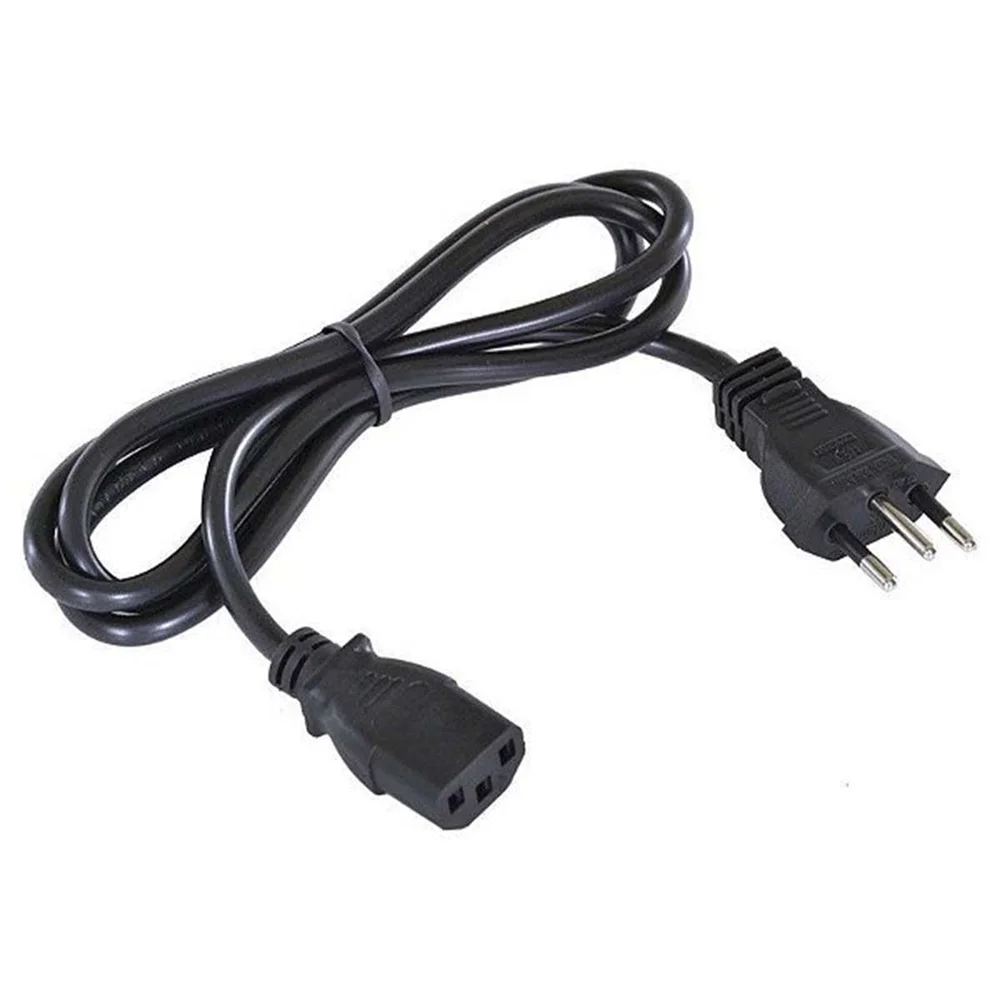 Imagem 2 de 4 do produto Cabo De Força PC Monitor Tripolar Padrão Novo 1,20 Metros