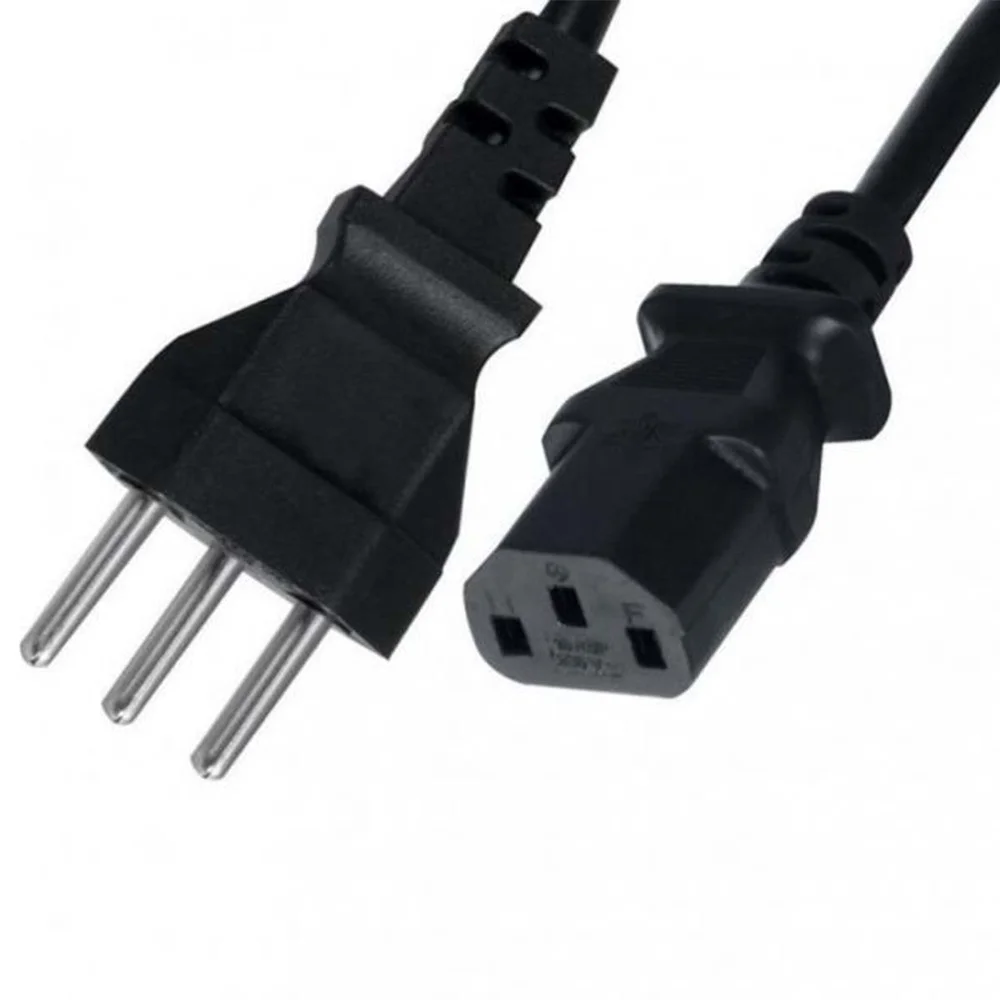 Imagem 3 de 4 do produto Cabo De Força PC Monitor Tripolar Padrão Novo 1,20 Metros
