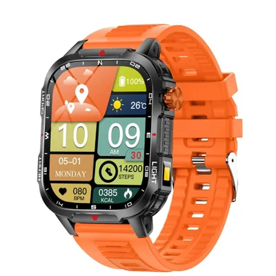Relógio Inteligente Assistente De Voz 2.01 "tela Hd Bluetooth Chamadas - Laranja