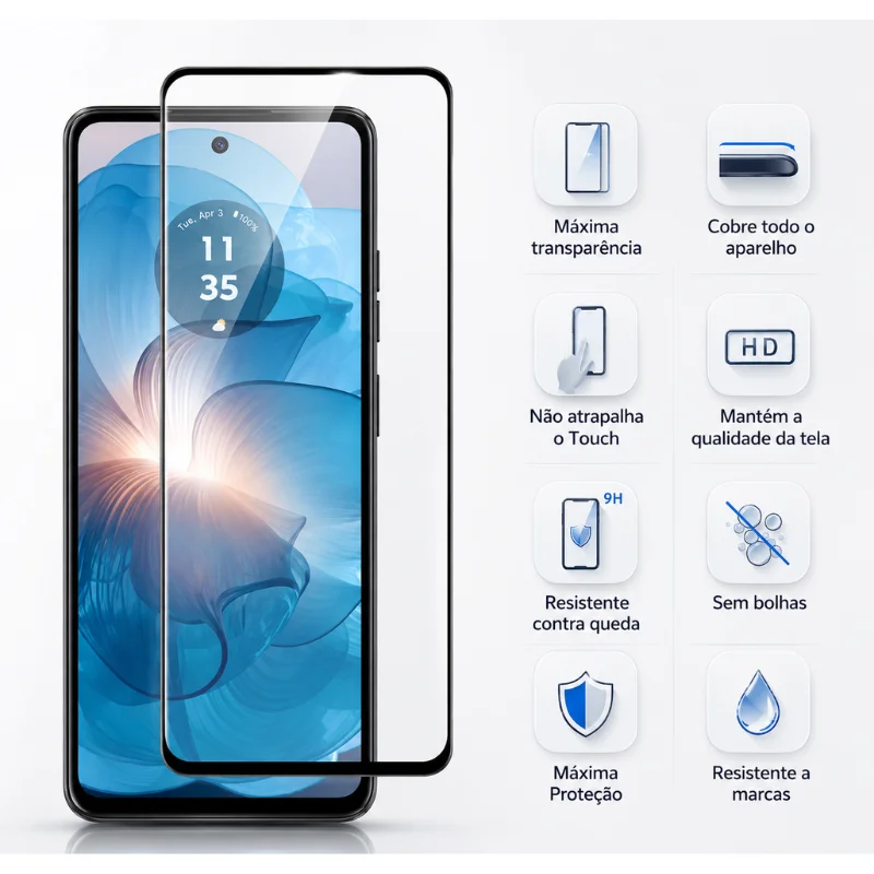 Imagem 3 de 5 do produto Película De Vidro 3d Compatível Com Iphone 17 Pro Max Promax - Proteção Premium 9h Full Cover