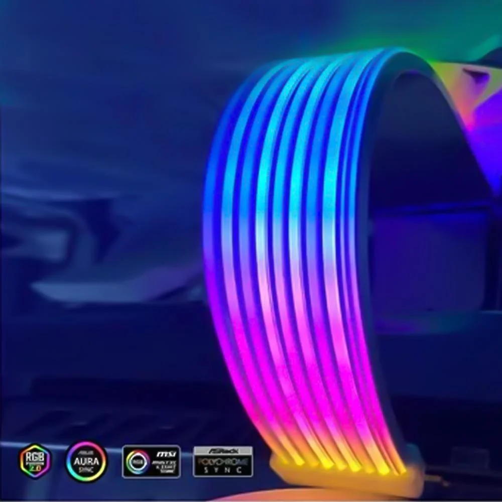 Imagem 3 de 5 do produto Cabo De Alimentação ARGB 24 Pinos Para Placa Mãe Com 80 LEDs RGB Gamer Setup Iluminação Personalizável