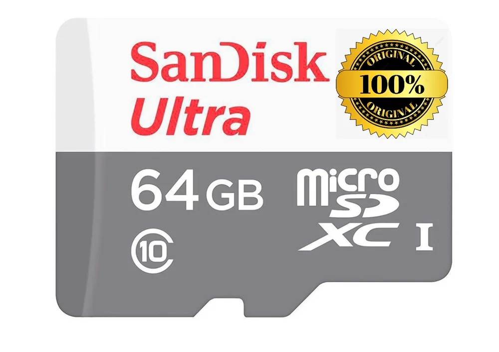 Cartão De Memória Sandisk MicroSD, 64GB, 100MB/s, Ultra Classe 10 Uhs-I SDSDQUNR-064G-GN3MA Cartão De Memória Sandisk MicroSD, 64GB, 100MB/s, Ultra Classe 10 Uhs-I SDSDQUNR-064G-GN3MA