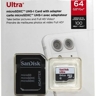 Cartao De Memoria SanDisk Micro Sd 64GB Classe 10 SDSDQUNR-064G 100 Mb/s