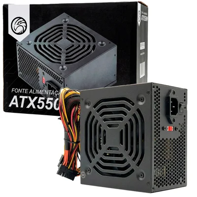 Fonte Atx Brazil PC 550w, Bivolt, Com Cabo De Energia, Cooler 120mm, Silenciosa - Bpc-5530-smt