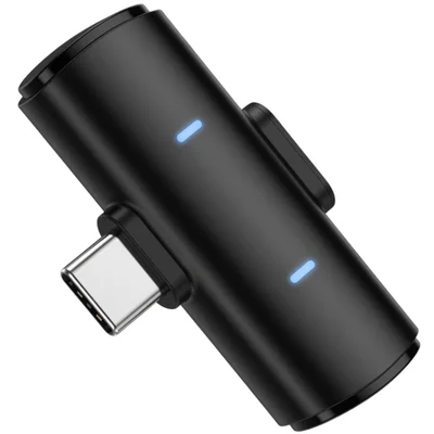 Microfone Clip-on Sem Fio Usb-c Profissional Dual